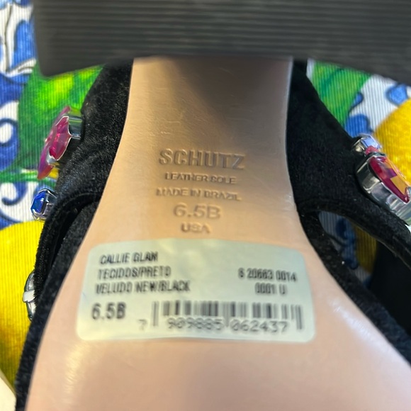 Schutz Velvet Crossover Heeled Mules - Callie Glam, size 6.5 new with tags - Picture 6 of 8